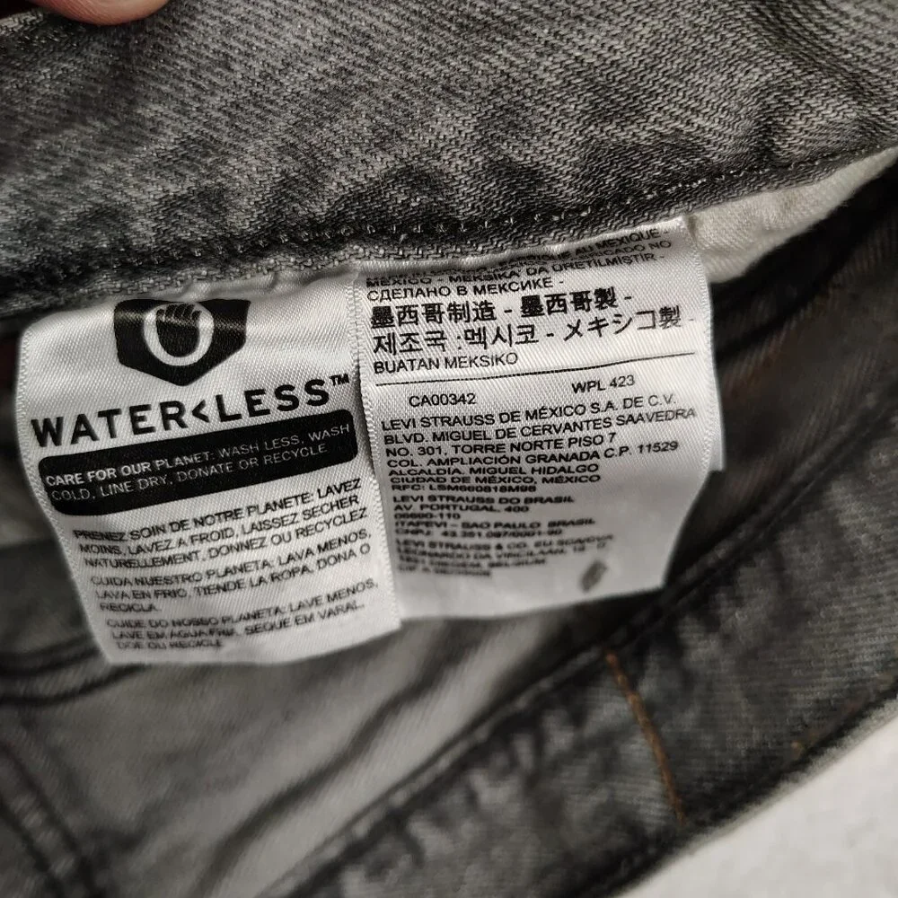 Levi 501 Jeans Men 34 x 34  Charcoal Gray Button Fly Red Tab - Picture 5 of 11